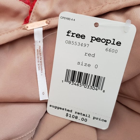 Free People Night Shimmers Mini Dress SZ 0 Red - Picture 8 of 10